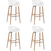 Syfax Tabourets de bar lot de 4 blanc