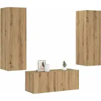 Syfax Meubles TV muraux 3 pcs chêne artisanal bois d'ingénierie