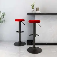 Prolenta Maison Exclusive - Lot de 2 tabourets de bar en velours bordeaux