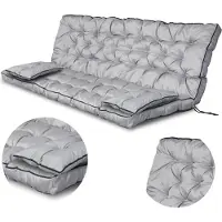 AIO Factory Coussin de Balançoire 180X60X50 + 2 Coussins Ensemble de Coussins de Bancs de Jardin Imperméables Décoratifs