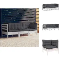 vidaXL Canapé de jardin 3 places avec coussin anthracite pin massif - Canapés de jardin