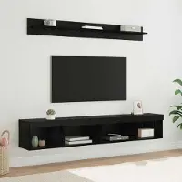 Prolenta Maison Exclusive - Ensemble d'étagères murales pour téléviseur 5 pièces Noir aspect chêne Matériau dérivé du bois