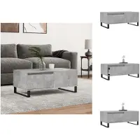 vidaXL Table basse gris béton 90x50x36,5 cm Bois composite - Tables basses