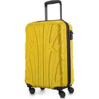 Suitline - bagage à main léger 55x35x20 cm trolley avion 34 L bagage à bord valise à main légère valise de bord 4 roulettes bagage cabine Hand Luggage TSA ,Jaune