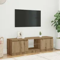Prolenta Maison Exclusive - Meuble TV avec éclairage LED Chêne Artisan 140x40x36 cm