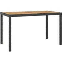 The Living Store Table de jardin noire et marron 123x60x74 cm en bois massif d'acacia
