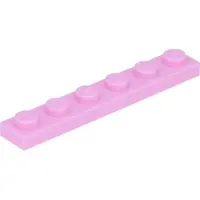LEGO 1x6 plaque 3666 - 50 pièces rose clair