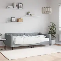 Prolenta Maison Exclusive - Lit de jour avec matelas, gris clair, 90 x 190 cm, tissu