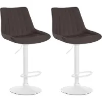 CLP lot de 2 tabourets de bar Toni en tissu, couleur:rouge, matériaux du piètement:métal blanc mat