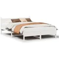 Syfax Cadre de lit sans matelas blanc 150x200 cm bois de pin massif