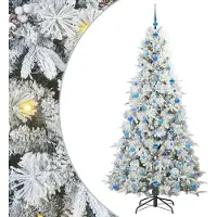 Syfax Sapin de Noël Artificiel à Branches Articulées Blanc 210 cm