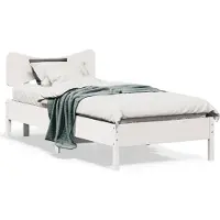 Prolenta Maison Exclusive - Cadre de lit sans matelas blanc 75x190 cm bois de pin massif