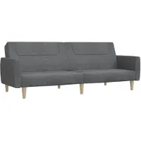 Syfax Canapé-lit à 2 places gris clair tissu