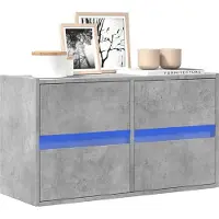 Prolenta Maison Exclusive - Meuble TV avec éclairage LED gris béton 80x31x45 cm