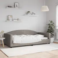 Prolenta Lit de jour exclusif, couleur taupe, 100x200 cm, revêtement en tissu