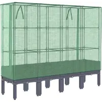 Syfax Jardinière surélevée avec housse aspect rotin 160x40x140 cm