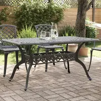 Prolenta Table de jardin exclusive - Noir - 150x90x72 cm - Aluminium moulé