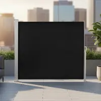 Mucola 180x300CM Store latéral Noir Polyester Protection visuelle Protection solaire Store latéral