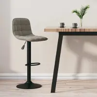 Prolenta Maison Exclusive - Tabouret de bar en velours gris clair