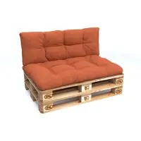 Pokar Coussin pour palette avec belle surpiqûre Garniture canapé-palette, Taille:Set coussin d'assise 120x80 + coussin de dossier 120x40, Couleur:Orange