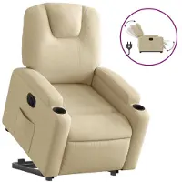 Syfax Fauteuil inclinable électrique crème tissu