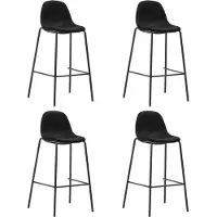 Syfax Chaises de bar lot de 4 noir tissu