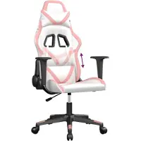 Syfax Chaise de jeu Blanc et rose Similicuir