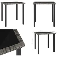 vidaXL Table de jardin Gris 70x70x73 cm Poly Rotin - Table de jardin - Tables - Tables