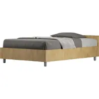 Ityhome - Lit 1 place et demi avec sommier 120x190 chêne nature Nuamo