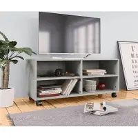 Prolenta Maison Exclusive - Meuble TV à roulettes Gris béton 90x35x35 cm Matériau dérivé du bois
