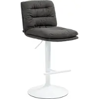 CLP Chaise de bar Damar - tissu, structure blanche - gris foncé