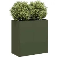 Prolenta Maison Exclusive - Bac à plantes vert olive 80x40x80 cm Acier laminé à froid