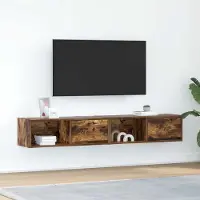 Syfax Meubles TV 2 pcs chêne fumé 80x31x25,5 cm bois d'ingénierie