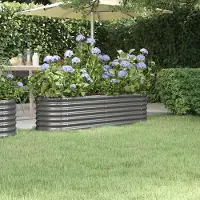 Prolenta Maison Exclusive - Lit surélevé de jardin Acier galvanisé 152x40x36 cm gris
