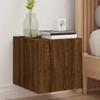 Prolenta Maison Exclusive - Meuble TV avec éclairage LED, aspect chêne brun, 30,5 x 35 x 30 cm