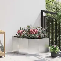 Prolenta Maison Exclusive - Jardinière d'angle argentée 60 x 60 x 35 cm en acier inoxydable