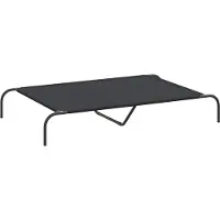 Syfax Lit surélevé pour chien noir 130x80x20 cm tissu oxford et acier