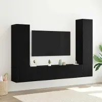 Prolenta Maison Exclusive - Ensemble meuble TV 4 pcs Chêne noir Bois d'ingénierie