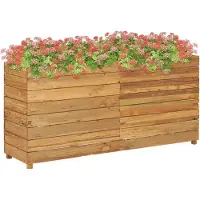 Syfax Lit surélevé 150x40x72 cm bois de teck recyclé et acier