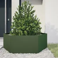 Prolenta Maison Exclusive - Bac à plantes vert olive hexagonal 138x120x45 en acier
