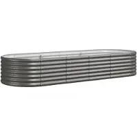 Syfax Lit surélevé de jardin Acier galvanisé 224x80x36 cm gris