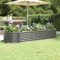 Prolenta Maison Exclusive - Lit surélevé de jardin Acier galvanisé 224x80x36 cm gris