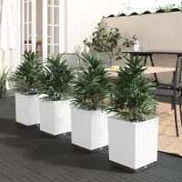 Prolenta Maison Exclusive - 4 bacs à plantes blancs 30 x 30 x 37 cm en polypropylène