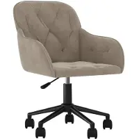 Syfax Chaise pivotante de bureau Gris clair Velours