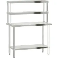 vidaXL Table de travail de cuisine avec panneau à poser 110x55x150 cm acier inoxydable