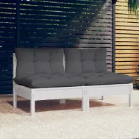 Prolenta Maison Exclusive - Canapé 2 places de jardin avec coussins anthracite Bois de pin