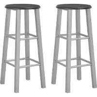 Prolenta Maison Exclusive - Lot de 2 tabourets de bar en MDF argenté