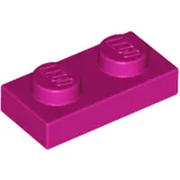 LEGO 100x 1x2 plaques 3023 - Plate Magenta - Magenta