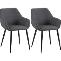 CLP Ensemble de 2 chaises de salle à manger Vessa, revêtues de velours, couleur noire