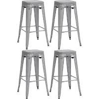 CLP Chaise de bar en métal Fletcher (lot de 4) - Noir